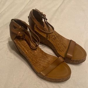 Blowfish brown wedge sandals size 10